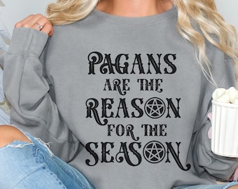 Paganism Yule Sweatshirt, Witchy Christmas Crewneck, Winter Solstice Wicca Gift, Festive Yuletide Merry Yule, Witchcraft, Goth Xmas, Heathen