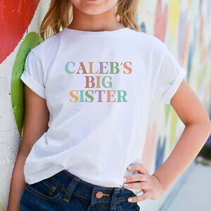 Custom Big Sister Biggest Brother T-shirts, Matching Sibling Shirts, Promoted, New Baby Birth Family Announcement, Personalized Newborn Gift
