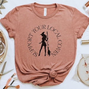 Witch Coven T-Shirt, Witchy Vibe Shirt, Women&#39;s Witchcraft Tee, Witchy aesthetic, Modern Witch, Cute Spooky Season, Halloween Gift For Her