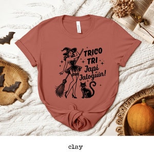 Latina Halloween En Español, Camisa Bruja, Camiseta Española Divertida, Bruja Linda Espeluznante, Camisa Española, Mexicana, Japi Jaloguin Trico Tri