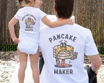 Daddy and Me Matching T-shirt, Pancake Brunch Kids, Father Daughter, Dad Son, Cool Shirt For Fathers Day, Gift From Wife, Dad of Girl or Boy