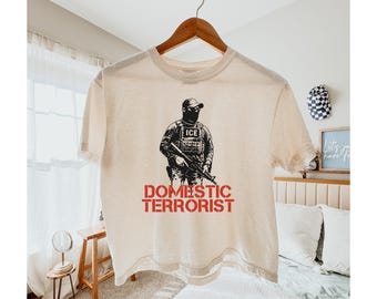Anti-ICE Comfort Colors Crop Top, Protect Immigrants, FDT, Anti-Trump Protest, Political Activist, Progressive Liberal, Resist, Abolish Ice