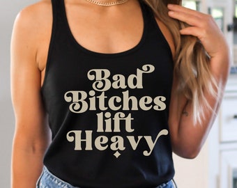 Lift Heavy Ladies Fitness Tank top, Gym Lover Gift, Bad Bitches, Crossfiter, Weight Lifting, Personal Trainer Tanktop, Muscle Mommy Workout