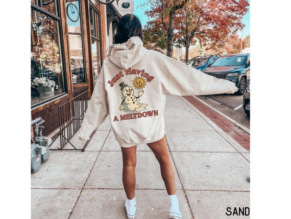 Retro Christmas Hoodie Sweatshirt, Funny Xmas Sweater, Women's Holiday, Vintage X-Mas Frosty, Sarcastic Christmas Humor, Trendy Oversized