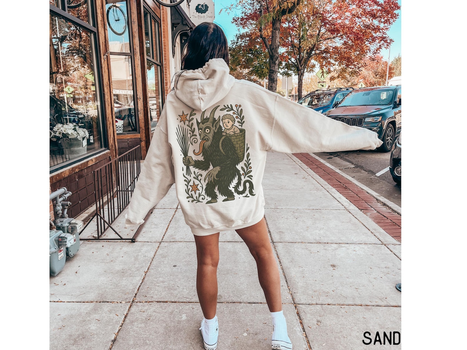 Krampus Hooded Sweatshirt, Goth Christmas, Creepy X-mas Hoodie, Spooky Christmas gruss vom krampus