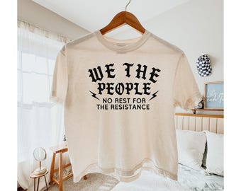 Crop top Resistance Comfort Colors, Crop top FDT, protesta antiTrump, activista político, liberal progresista, camiseta anti-Maga y anti-Trump
