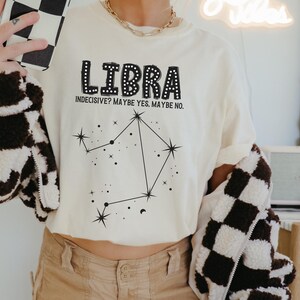 Camiseta Libra Comfort Colors, regalo divertido para Libra, camiseta del zodiaco, cumpleaños de Libra, Libra astrológico, astrología, carta natal, celestial