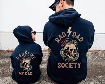 Rad Dad Society Hoodie Sweatshirt, Daddy And Me Matching, Dad Life, First Fathers Day Present, Dad of Girls, Papa Of Boys, Gift For Husband