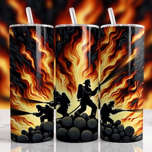 Firefighters Fire 20 oz Straight Tumbler Sublimation Design Digital Download PNG, Skinny Tumbler Design Digital, Firefighter Tumbler Wrap