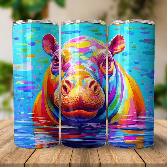 Buy Colorful Hippopotamus Tumbler Wrap Digital Download 20oz Sublimation  Tumbler PNG Straight Skinny Tumbler Sublimation Design Online in India 