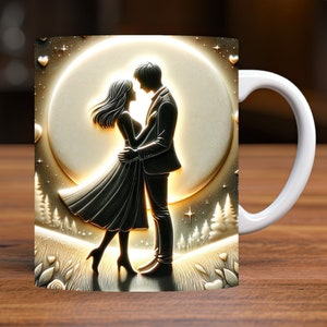 Couple Mug Wrap, 11oz et 15oz Mug Design Digital Download PNG, Mug Sublimation Design Digital Only, Valentine’s Day Mug Design