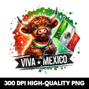 Mexican Highland Cow PNG, Mexico Clipart Shirt Sublimation Design, Download PNG Instant Digital Only, Glass Jar PNG, Mexico T-shirt Design