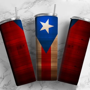 Puerto Rico Tumbler Wrap | 20oz Sublimation Tumbler | PNG 9.2 x 8.3” Straight Skinny Tumbler | Sublimation Design | Puerto Rican Tumbler |