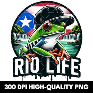 Rio Life Puerto Rico PNG, Boricua Clipart Shirt Sublimation Design, Download PNG Instant Digital Only, Puerto Rico Tshirt Design Sublimation