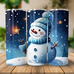 Christmas Snowman 20 oz Straight Tumbler Sublimation Design Digital Download PNG, Skinny Tumbler Design Digital Only, Snowman Winter Tumbler