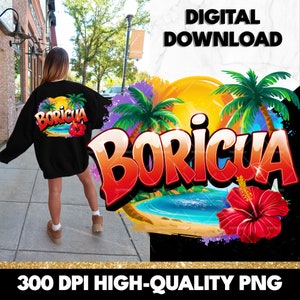 Boricua PNG, Puerto Rico Sublimation Design, Beach Mug PNG, Summer Puerto Rico Clipart, Puerto Rico Instant Digital Download
