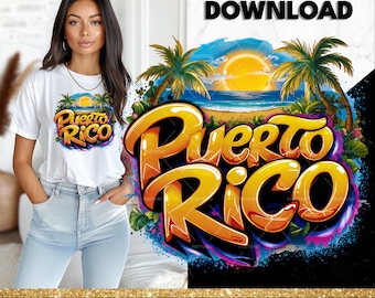 Puerto Rico Beach PNG, Puerto Rico Sublimation Design, Puerto Rico Shirt Mug PNG, Puerto Rico Clipart, Puerto Rico Instant Digital Download
