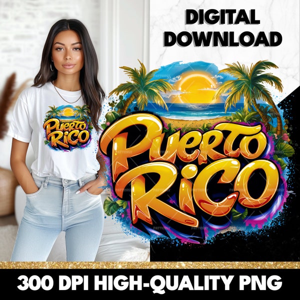 Puerto Rico Beach PNG, Puerto Rico Sublimation Design, Puerto Rico Shirt Mug PNG, Puerto Rico Clipart, Puerto Rico Instant Digital Download