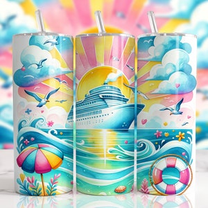 Cruise Trip 20 oz Straight Tumbler Sublimation Design Digital Download PNG, Skinny Tumbler Design Digital Only, Cruise Summer Tumbler Wrap