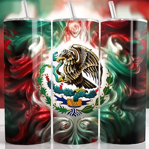 Mexican Patriotic Tumbler Wrap, Seamless Mexican Tumbler PNG, Latino 20oz Sublimation Tumbler PNG, Straight Skinny Tumbler Digital Download