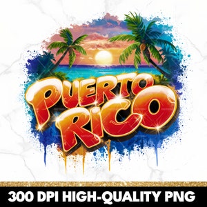 Vibrant Puerto Rico PNG, Puerto Rico Sublimation Design, Boricua T-Shirt Mug PNG, Puerto Rico Clipart, Puerto Rico Digital Download
