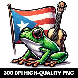Puerto Rican Coqui Flag PNG Clipart Shirt Sublimation Design, Boricua Download PNG Instant Digital, Glass Jar Png, Puerto Rico T-shirt PNG