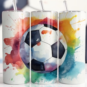Envoltura de vaso de fútbol / Envoltura de vaso de fútbol / Vaso de sublimación de 20 oz / Vaso flaco recto PNG / Diseño de sublimación / Diseño de fútbol