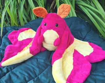 2lb Weighted Plush Rosy Maple Moth | Soft Sculpture Moth Art Collectible | Weighted Anxiety Blanket | Stim Toy Butterfly - MADE TO ORDER