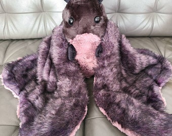 2lb Weighted Black Witch Moth Plush | Soft Sculpture Moth Art Doll Collectible | Anxiety Lap Blanket | Stim Toy | Realistic Moth - MTO