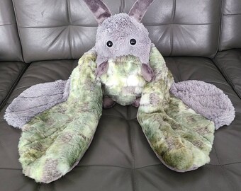 2lb Weighted Green Marvel Moth Plush | Soft Sculpture Moth Art Doll Collectible | Anxiety  Lap Blanket | Stim Toy - MADE TO ORDER