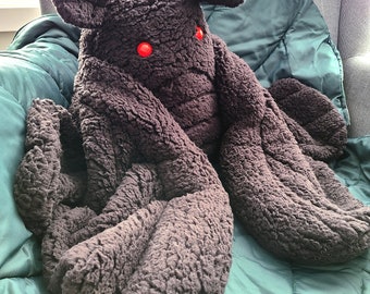 5lb Weighted Plush Mothman | Plush Art Doll Collectible | Anxiety Blanket | Stim Toy Butterfly | Cryptid Plush - MADE TO ORDER