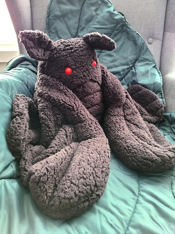 5lb Weighted Plush Mothman | Plush Art Doll Collectible | Anxiety Blanket | Stim Toy Butterfly | Cryptid Plush -...