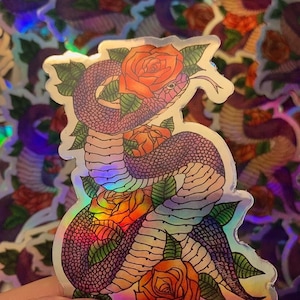 Holographic Snake & Roses
