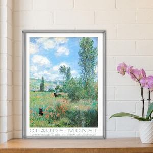 Wall Art, Monet Cat Print, Black Cats Digital Print, Claude Monet Art, Digital Download, High Resolution Art, Printable Wall Decor, Cat Art