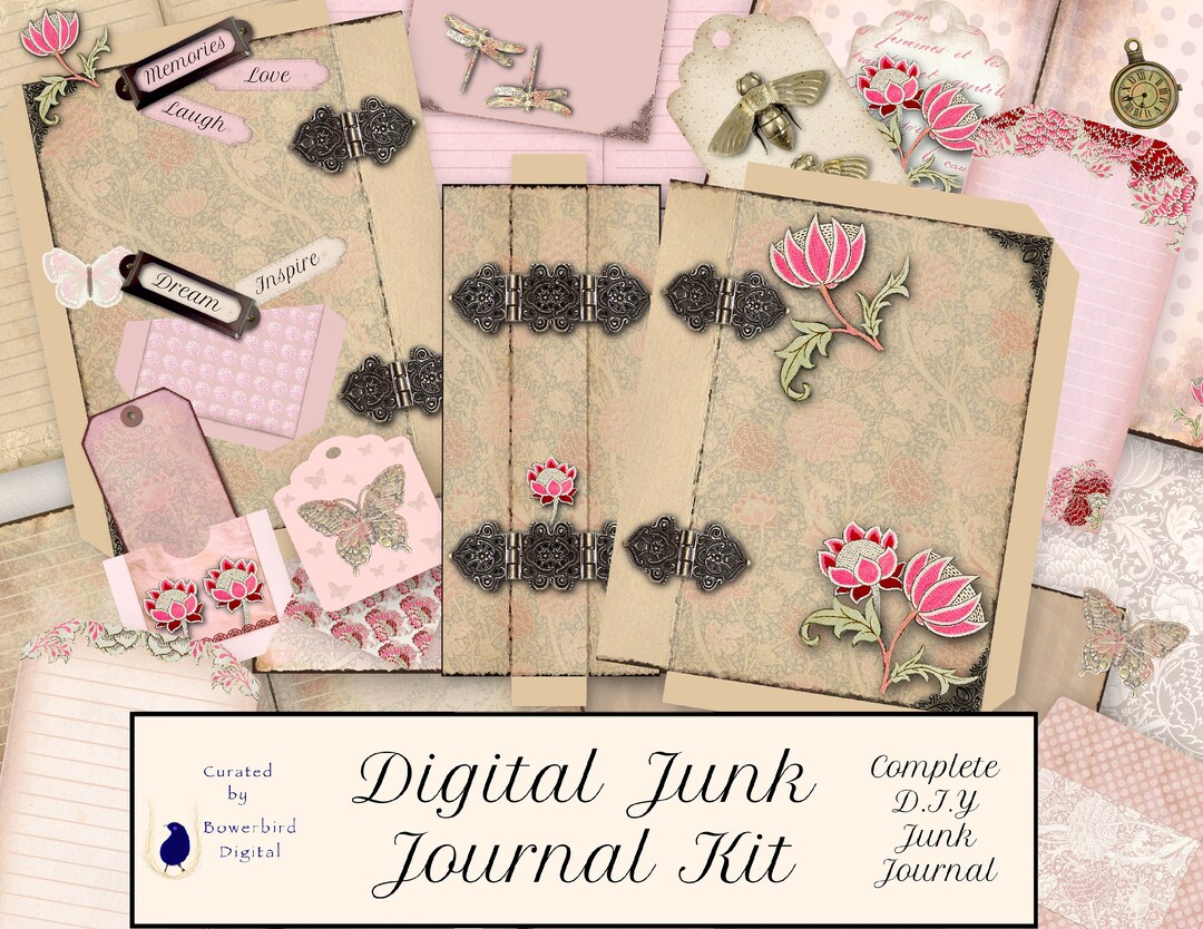 Digital Junk Journal Kit, DIY Complete Junk Journal, William Morris ...