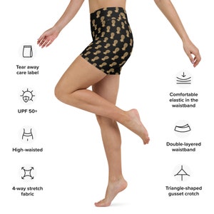 upside down pineapple high waisted yoga shorts, swingers lifestyle workout gear, singers yoga shorts