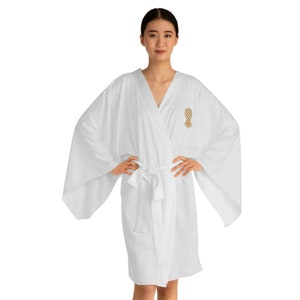 Upside down pineapple swingers/lifestyle Long Sleeve Kimono Robe