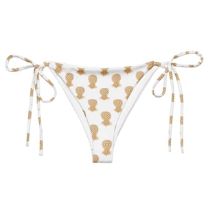 Braguita de bikini dorada de piña al revés, braguita de bikini swingers