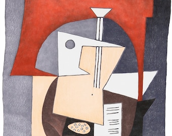 Pablo Picasso - Guitar on Pedestal (1920) - 17" x 22" Fine Art Print
