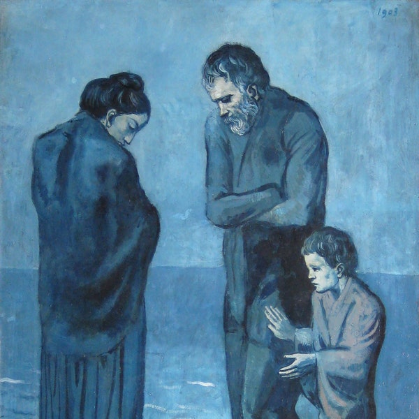 Pablo Picasso - de tragedie (1903) blauwe periode - 17 "x 22" Fine Art Print