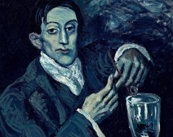 Pablo Picasso - Bebedor de absenta Ángel Fernández de Soto - 17" x 22" Fine Art Print