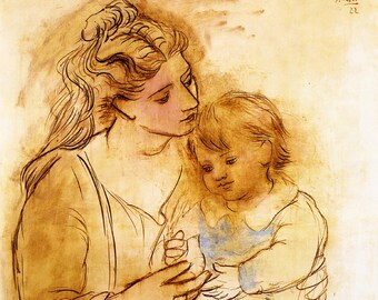 Pablo Picasso - Mother and Child (1922) - 17" x 22" Fine Art Print