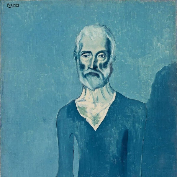 Pablo Picasso - Ascetic L'ascete (1903) Blue Period - 17" x 22" Fine Art Print