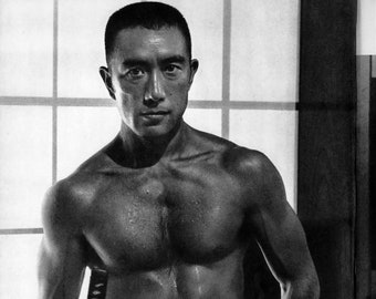 Tamotsu Yato - Vintage Photo Yukio Mishima Physique Samurai Sword Gay Interest (1960s) - 17" x 22" Fine Art Print