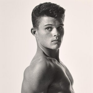 Bruce Bellas of LA - Handsome Topless Male Profile Muscular Gay 1960s - 17&quot; x 22&quot; Fine Art Print