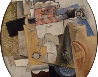 Pablo Picasso - Musical Instruments (1912) Cubist Abstract Cubism Artwork - 17" x 22" Fine Art Print