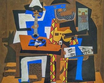 アート・デザイン・音楽 Picasso Pablo Picasso , 1921 Three Musicians Freamed Print by