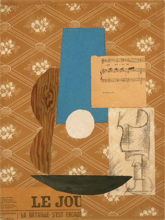 パブロ・ピカソ - ギター、楽譜、ワイングラス (1912) - 17