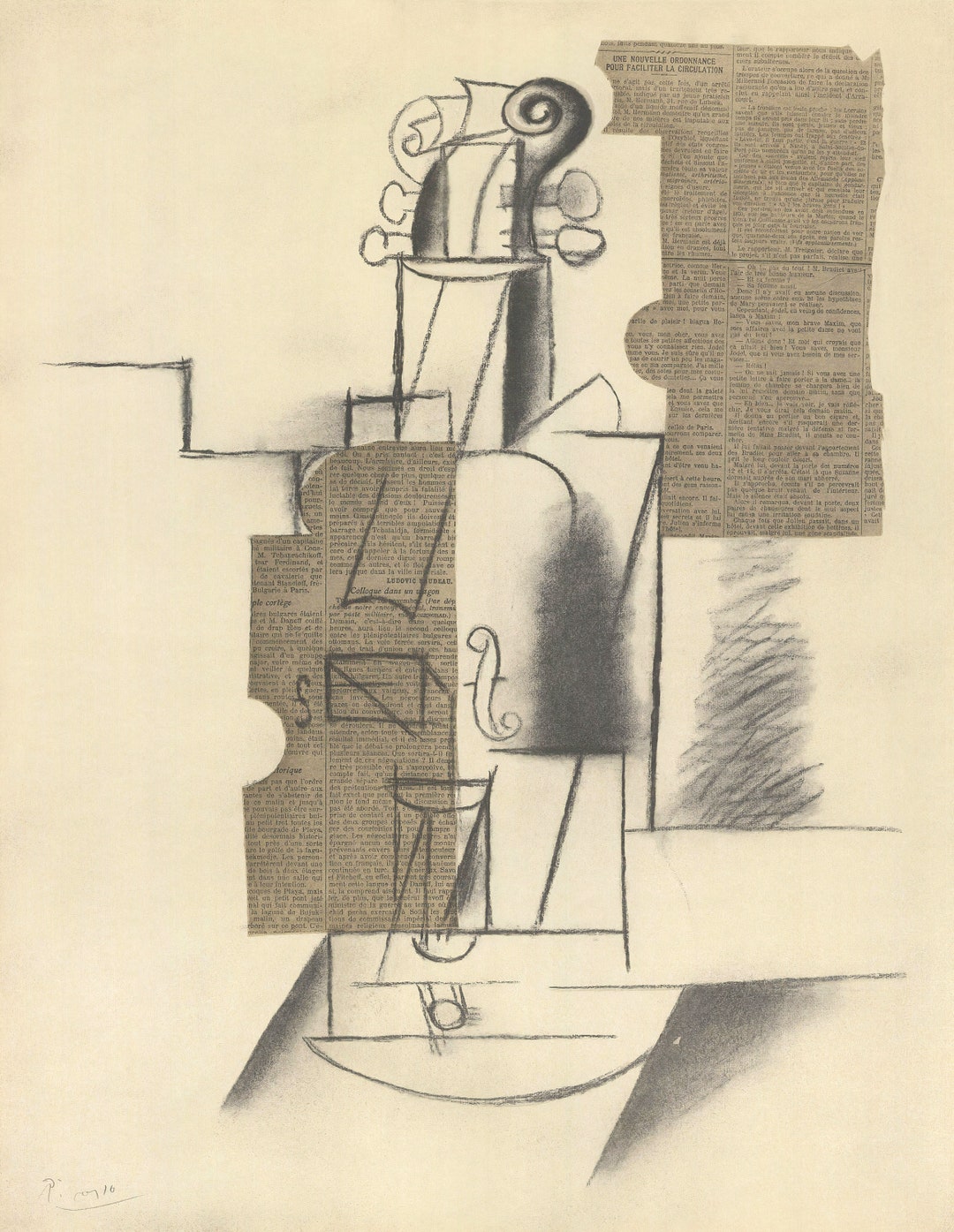 パブロ・ピカソ、Bottle, Glass and Violin パブロ・ピカソ、Bottle, Glass and Violin パブロ・ピカソ、Bottle