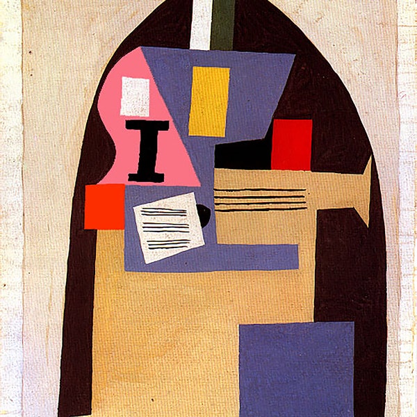 Pablo Picasso - Guitare (1920) Cubiste - 17" x 22" Fine Art Print